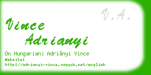 vince adrianyi business card