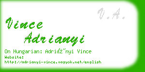 vince adrianyi business card